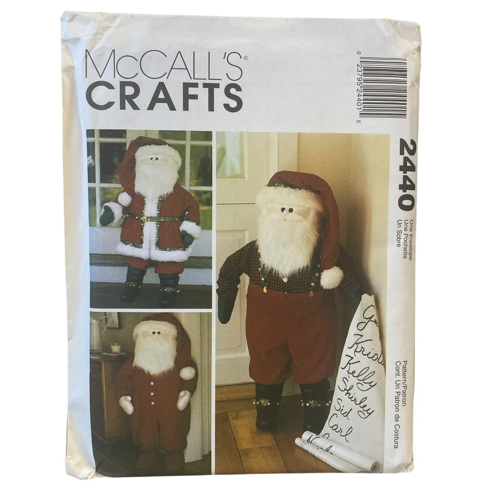 McCALL'S 2440 Santa Door Greeters Sewing Pattern 40" Tall Holiday Decor UNCUT FF
